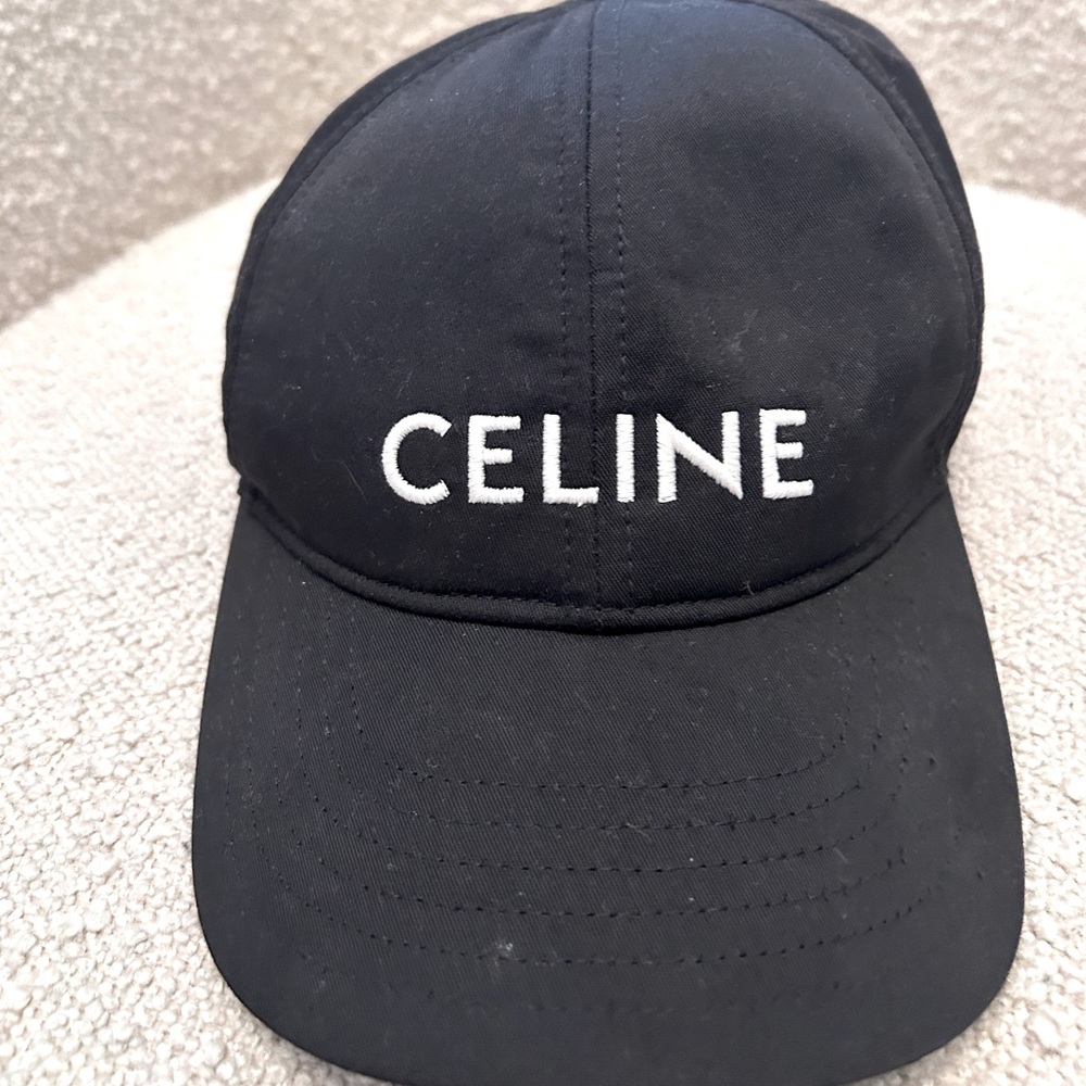 Celine Black Ball Cap Large cotton